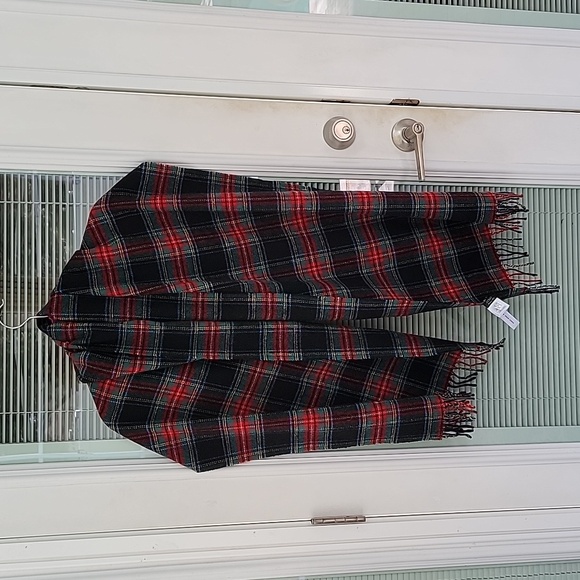 J. Crew Made in Italy Wool Scarf / Shawl Tartan Plaid 70 inches Long - Picture 1 of 7